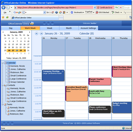outlook web access with OfficeCalendar Online illustration 1